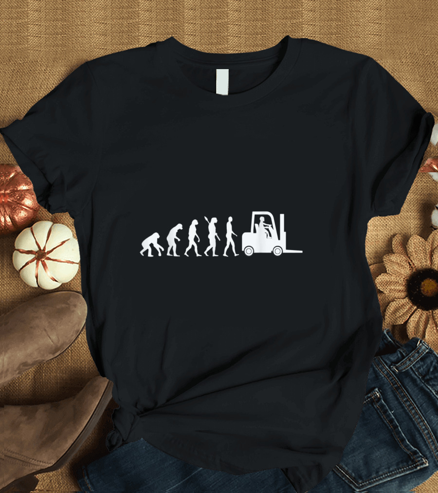 Forklift Driver Evolution Fork Hoist Warehouse T-Shirt
