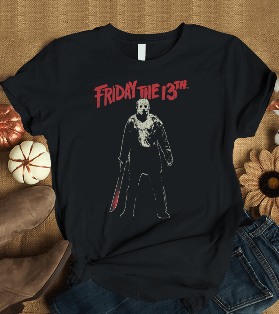 Friday The 13th Jason Voorhees Mask Machete Horror T-Shirt