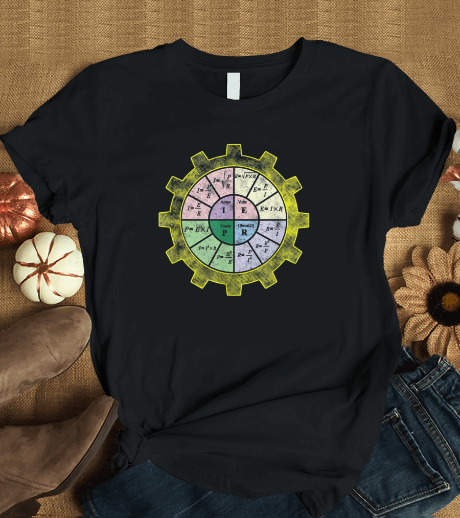 Ohms Law Diagram Electrical Engineer Math Formula Gear T-Shirt