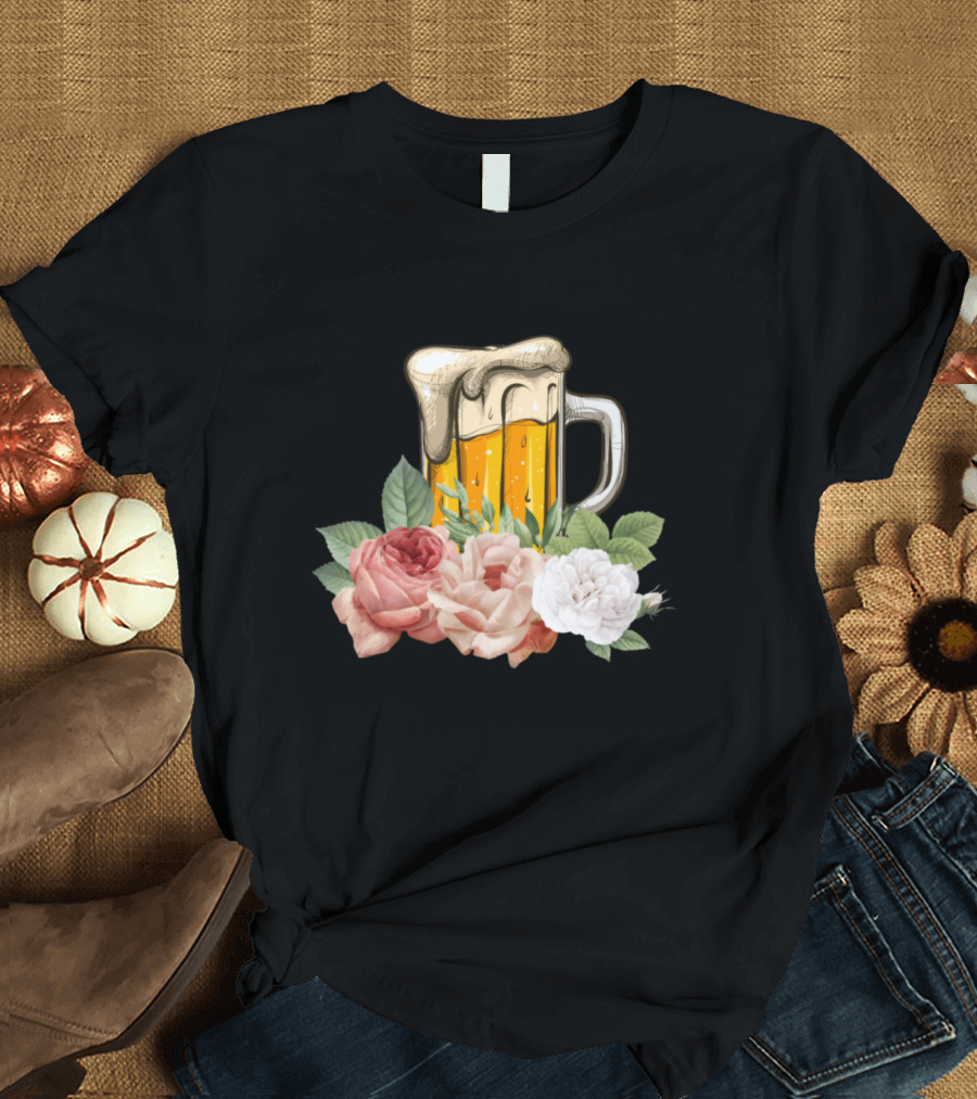 Just A Girl Who Loves Beer Roses Beer Mug T-Shirt