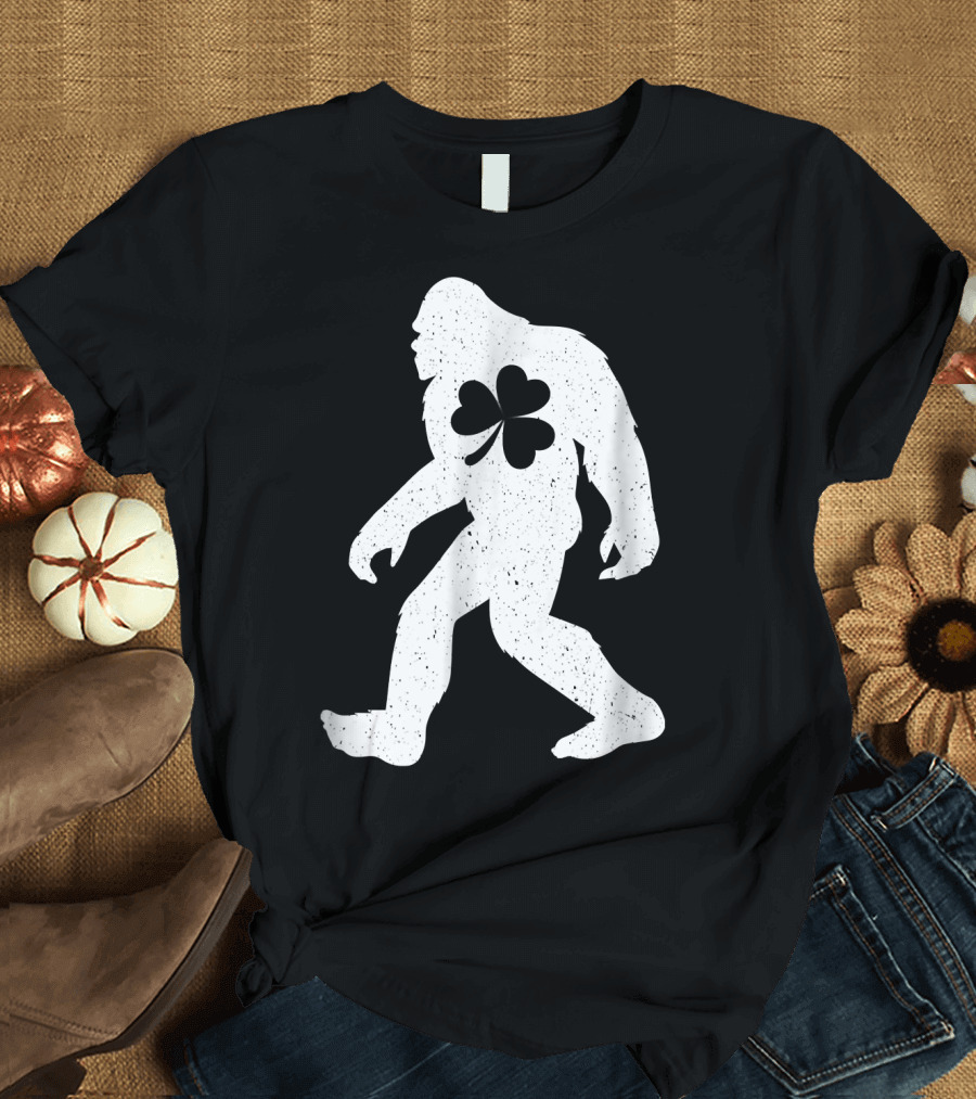 Bigfoot Shamrock St Patrick's Day Birthday T-Shirt