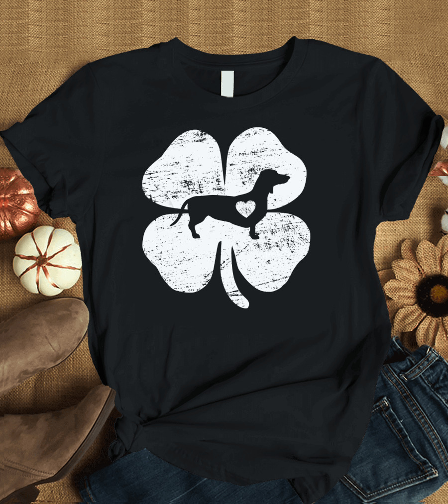 Dachshund Irish Heart Shamrock St Patrick's Day T-Shirt