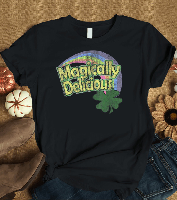 T-Shirt: Magically Delicious Rainbow Shamrock 80s T-Shirt Magically Delicious Rainbow Shamrock 80s T-Shirt