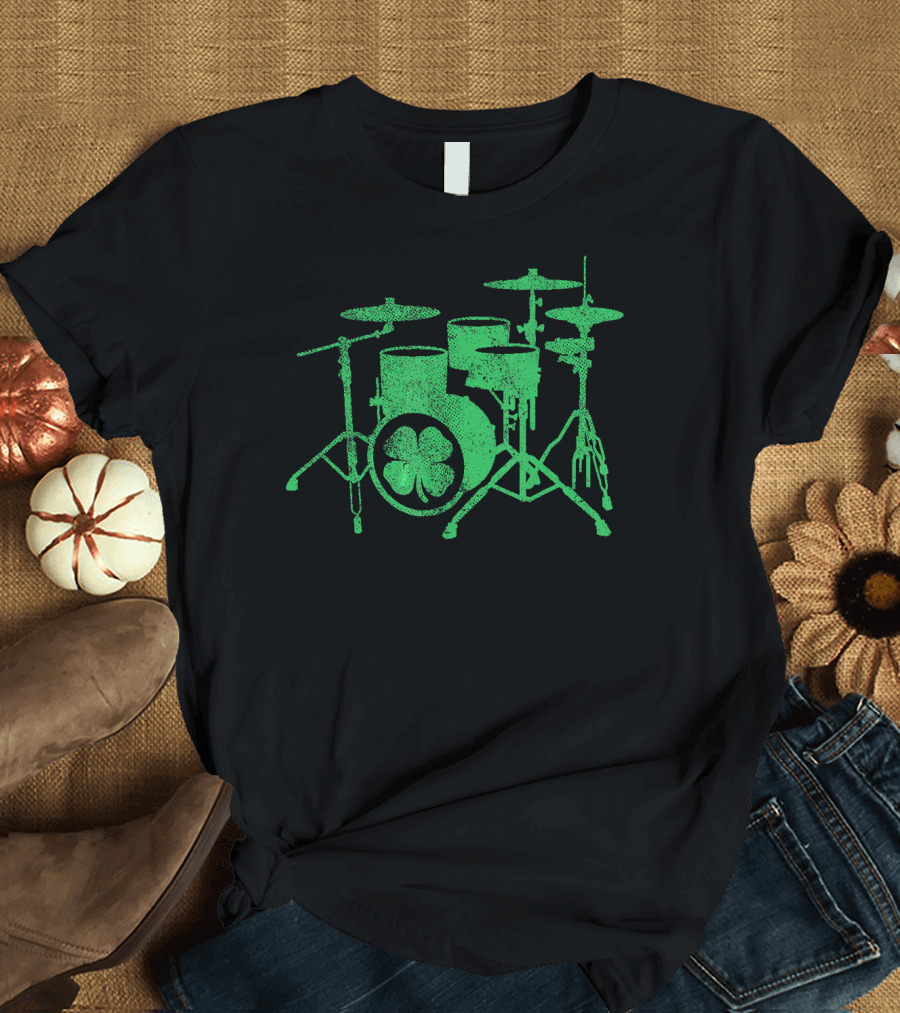 St Patrick's Day Irish Green Drum Kit with Shamrock T-Shirt