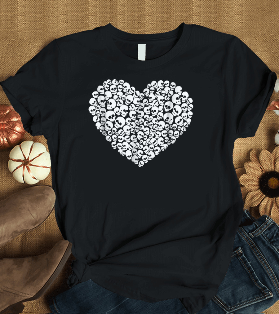 Heart of Skulls Monochrome Cluster T-Shirt