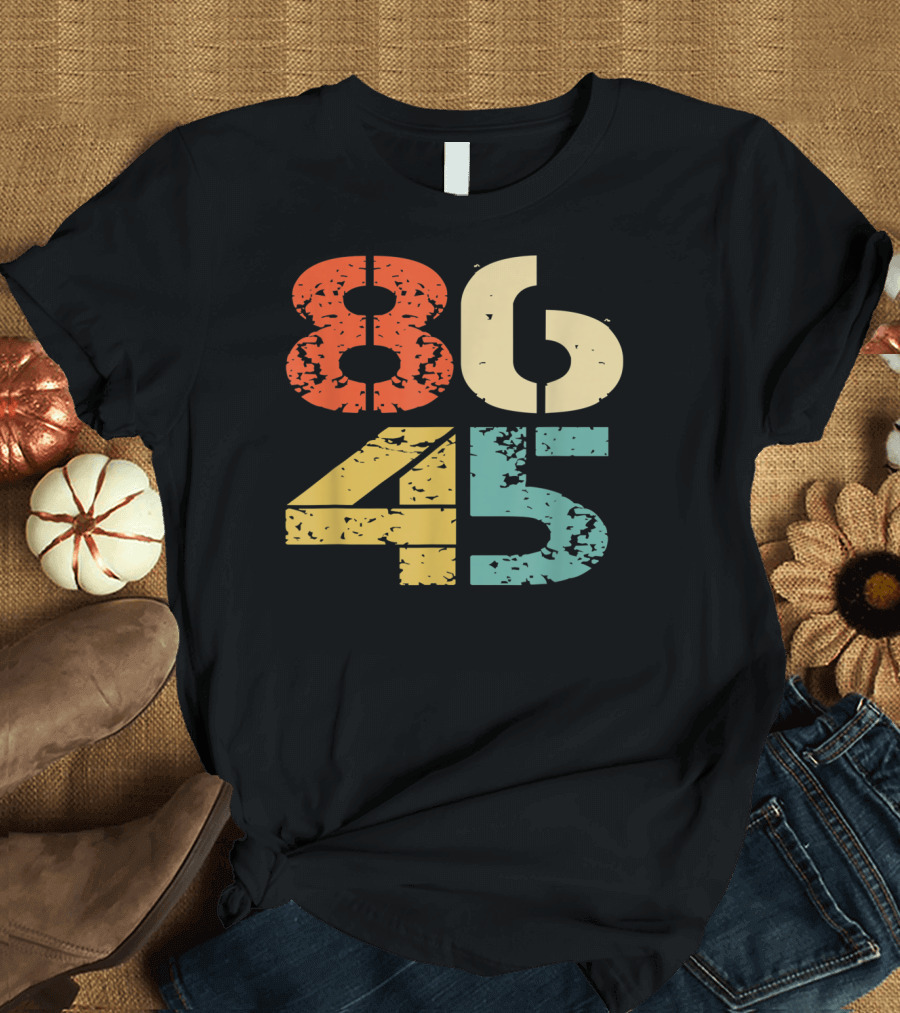 86 45 70s Vintage Impeach Trump Retro Styled Numbers T-Shirt