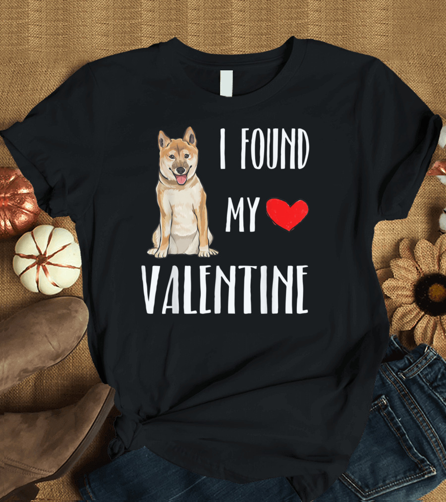 I Found My Heart Valentine Shiba Inu T-Shirt