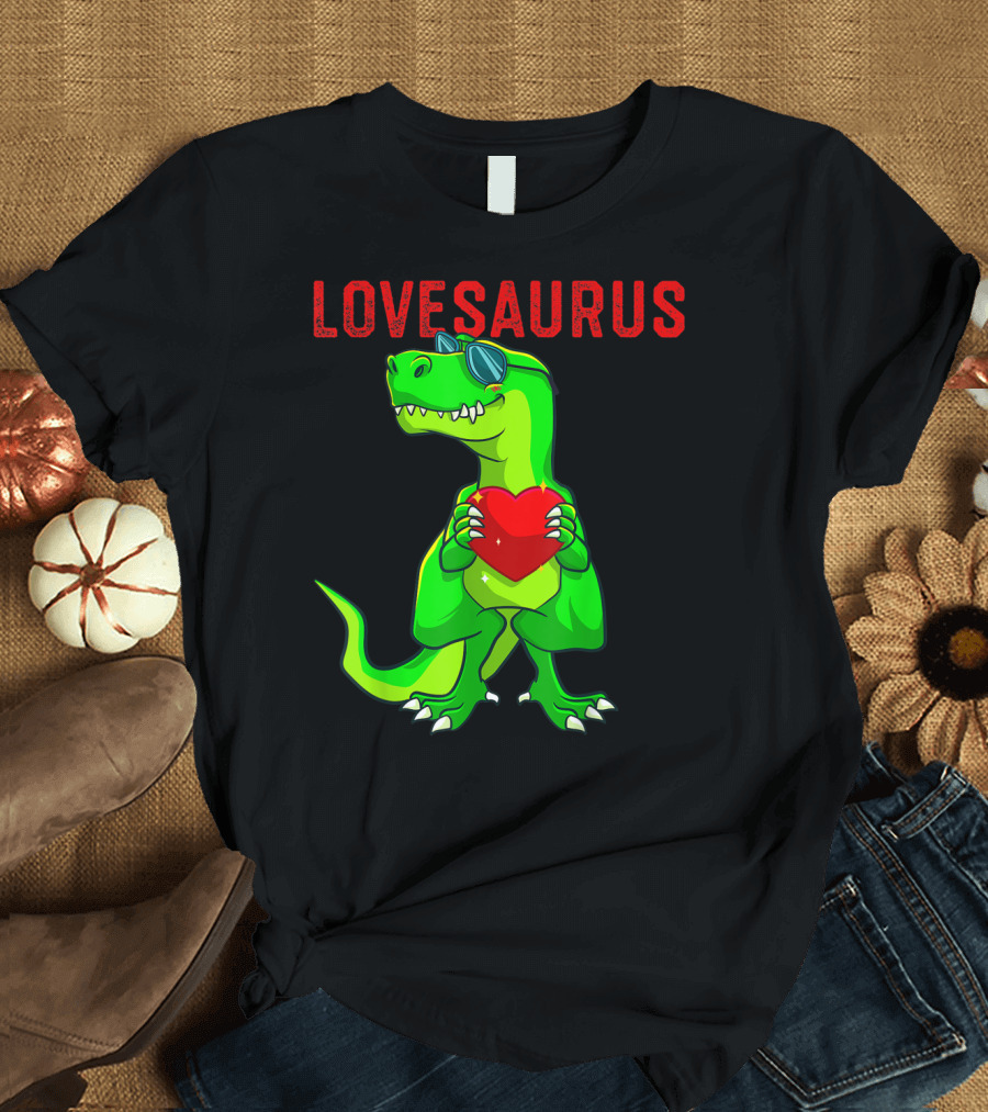 Lovesaurus Dinosaur Rex Boys Valentine T-Shirt