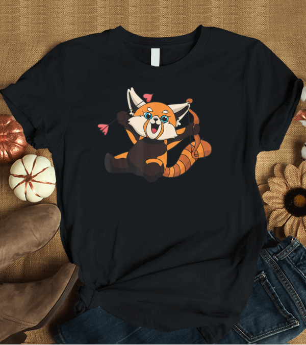T-Shirt: My Red Panda Cupid Valentine Bear with Bow and Arrow T-Shirt My Red Panda Cupid Valentine Bear with Bow and Arrow T-Shirt