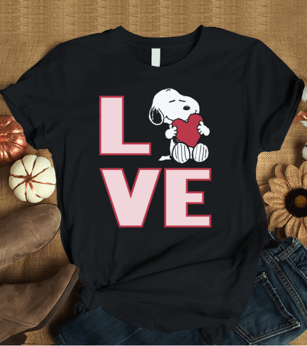 T-Shirt: Snoopy Love Heart Peanuts Valentine T-Shirt Snoopy Love Heart Peanuts Valentine T-Shirt