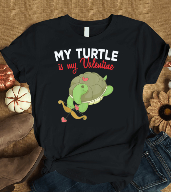 T-Shirt: My Turtle is My Valentine Cupid Sea Turtle Valentine's Day T-Shirt My Turtle is My Valentine Cupid Sea Turtle Valentine's Day T-Shirt