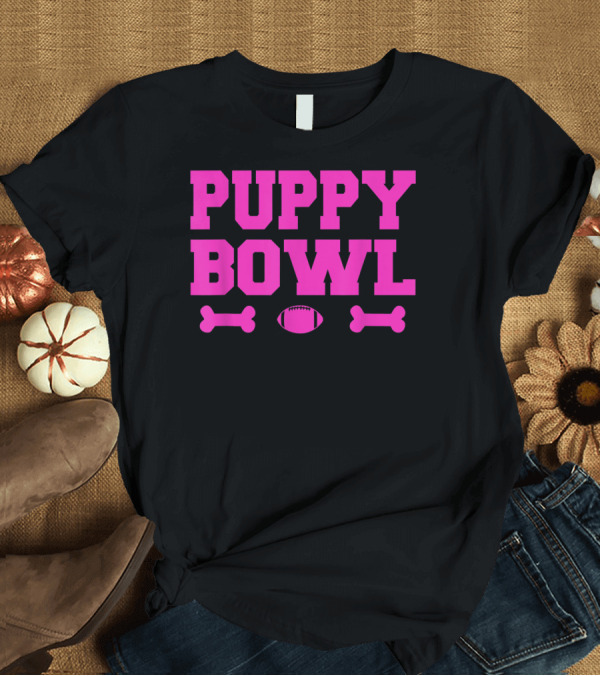 T-Shirt: Puppy Bowl Football Bones T-Shirt Puppy Bowl Football Bones T-Shirt