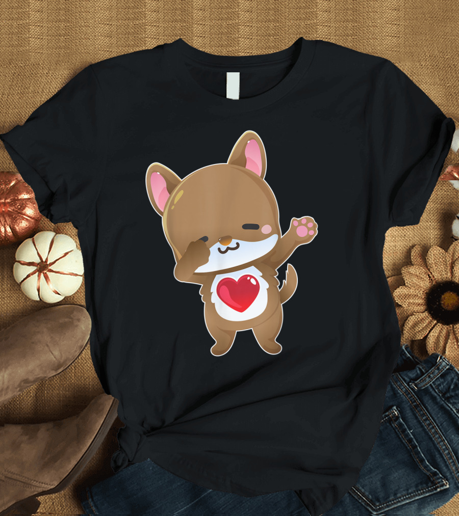 Valentine Chihuahua Dog with Heart T-Shirt
