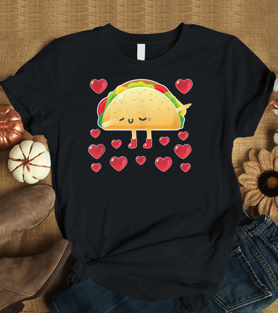 Valentine Taco with Hearts T-Shirt