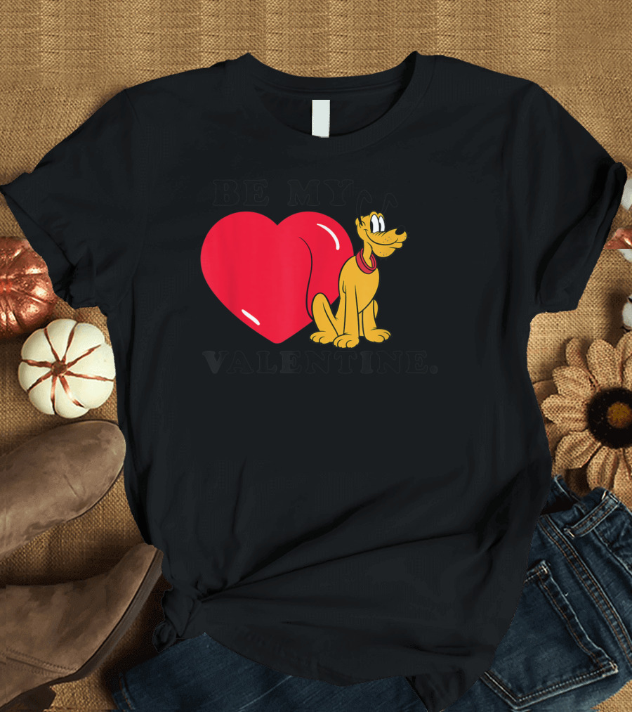 Be My Valentine Pluto Disney Heart T-Shirt