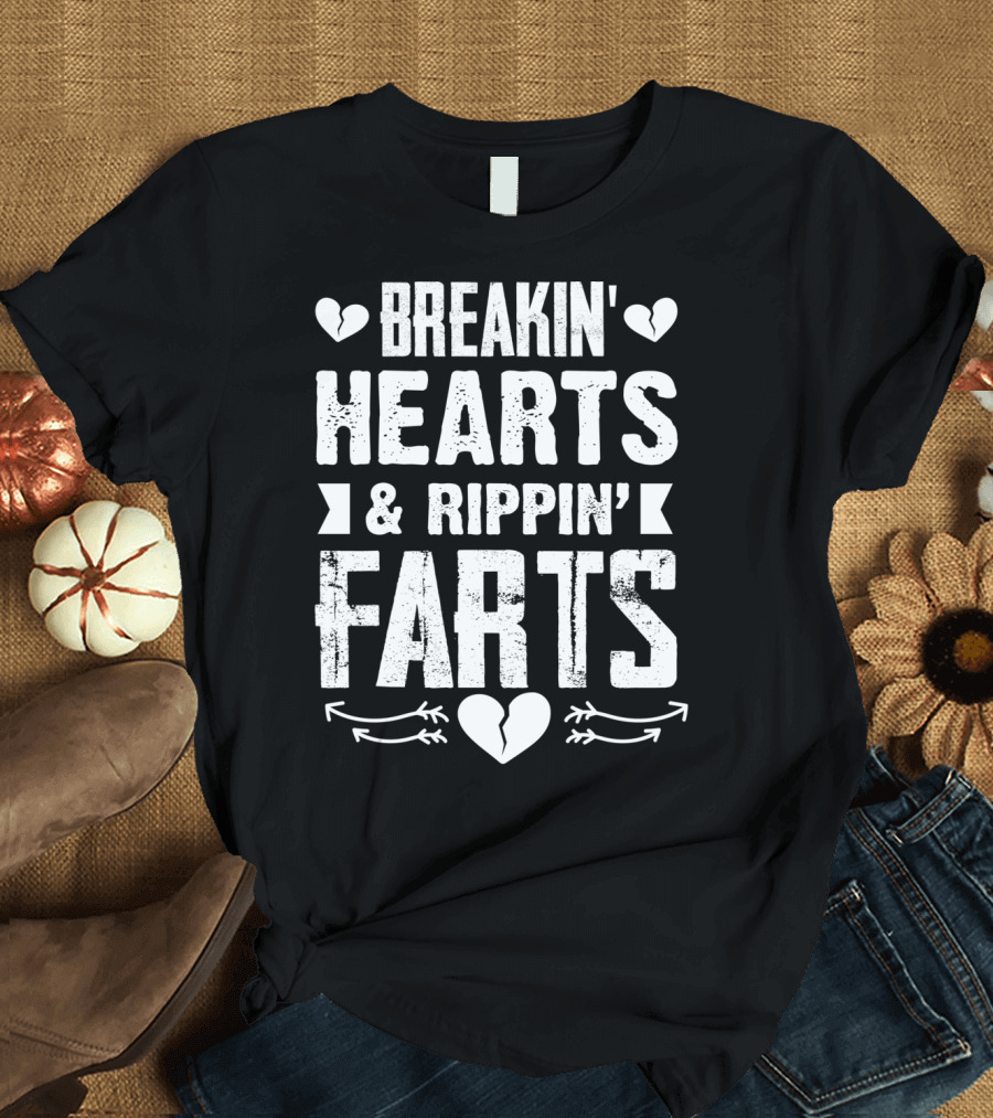 Breakin' Hearts and Rippin' Farts Funny Boys Valentine T-Shirt