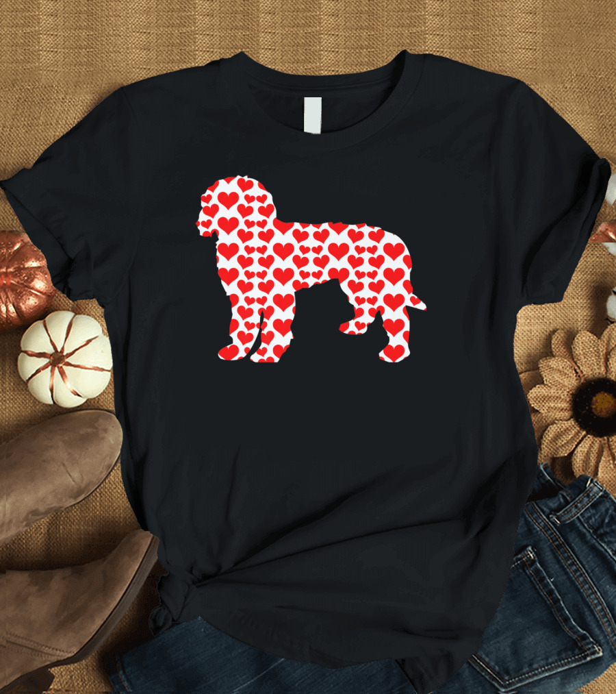 Goldendoodle Dog Hearts Valentine T-Shirt