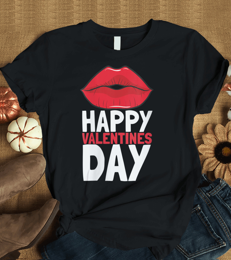 Happy Valentines Day Cute Valentine Kissing Lips T-Shirt
