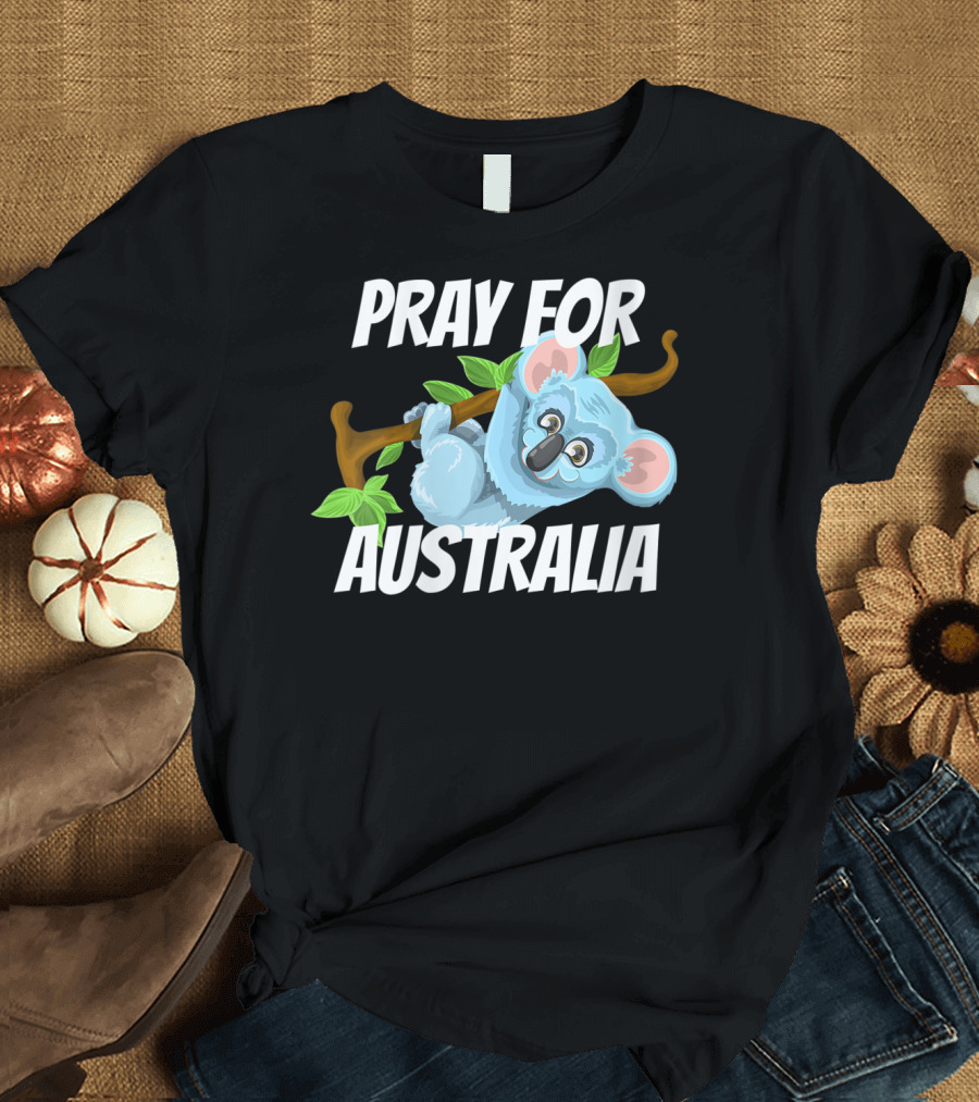 Pray For Australia Koala on Branch T-Shirt