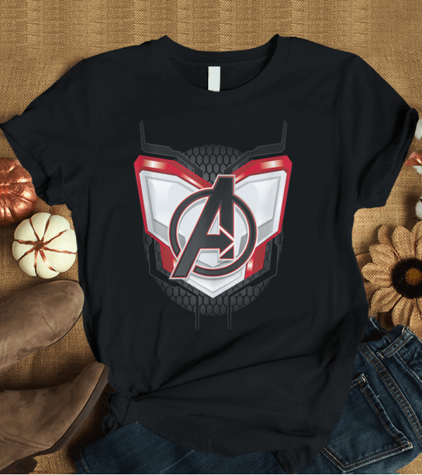 T-Shirt: Avengers Endgame Quantum Suit Armor Logo with Marvel A T-Shirt Avengers Endgame Quantum Suit Armor Logo with Marvel A T-Shirt