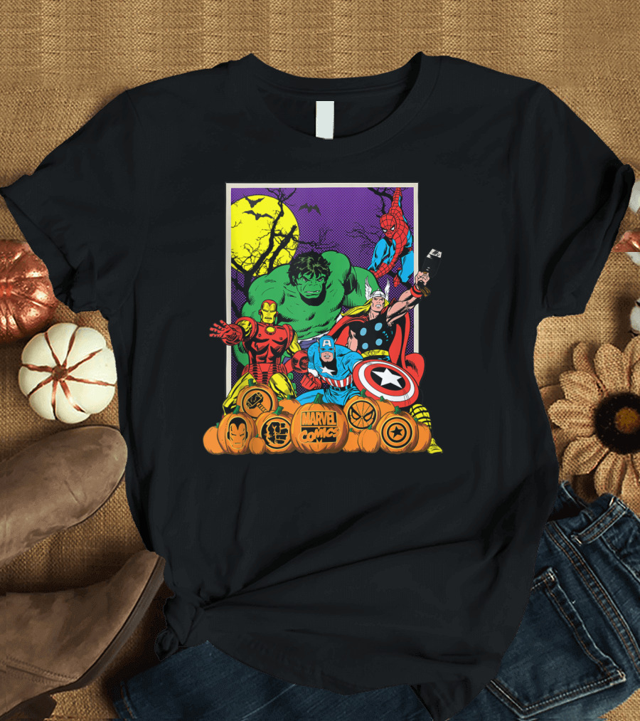 Marvel Avengers Comics Halloween Jack-O'-Lantern T-Shirt