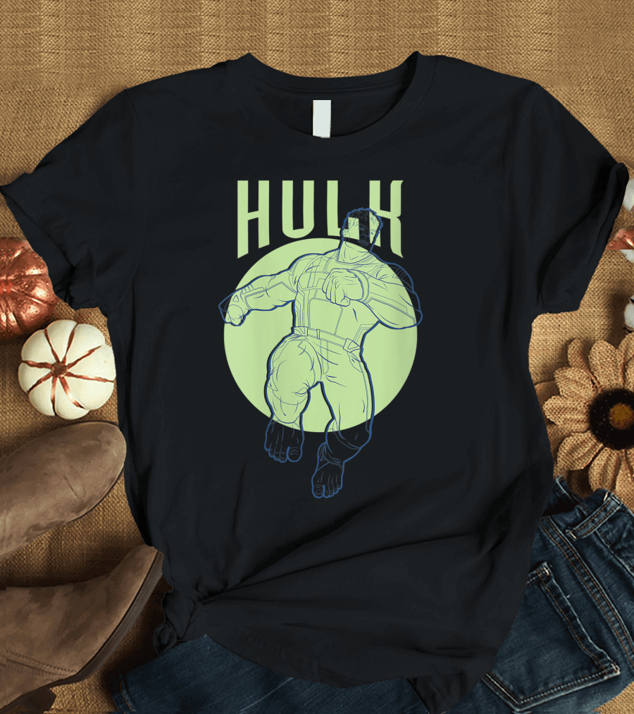 Marvel Avengers Endgame Hulk Outline Green Glow T-Shirt