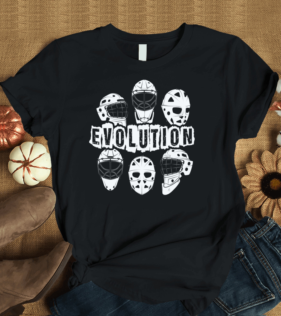 Goalie Mask Evolution Ice Hockey T-Shirt