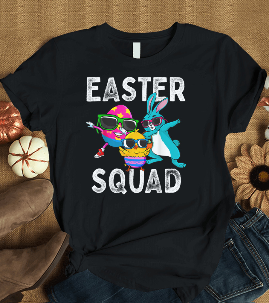 Easter Squad Dabbing Bunny Chick Egg T-Shirt