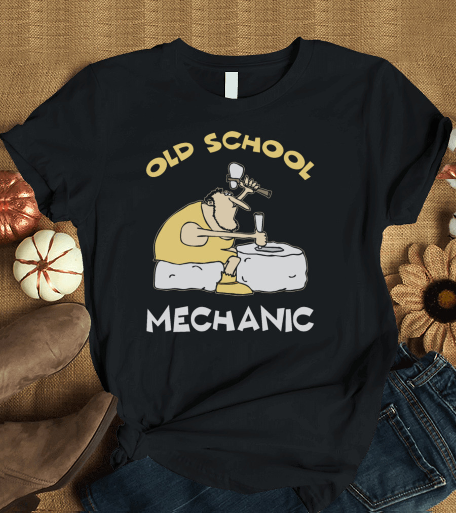 Old School Mechanic Stone Carving Hammer Chisel T-Shirt