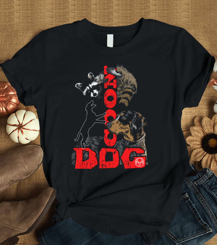 Coon Dog E Racoon Silhouette and Hound T-Shirt