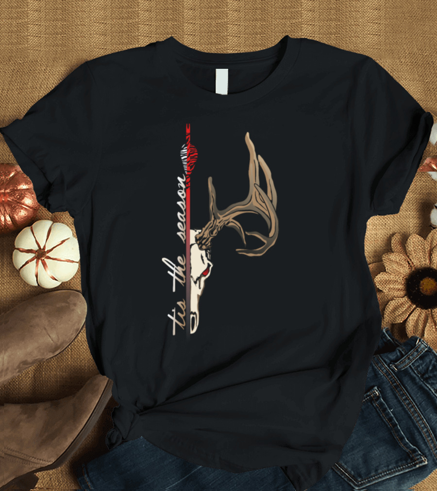 Tis The Season Hunting Deer Antler Skull T-Shirt