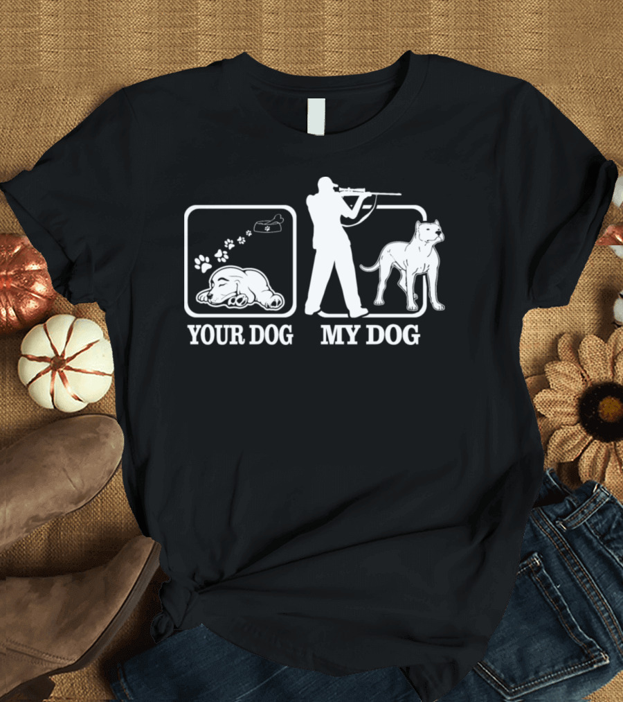 Your Dog My Dog Argentino Hunting Dog Silhouette Comparison T-Shirt