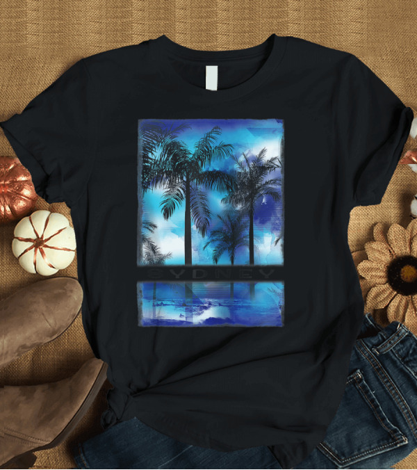 T-Shirt: Sydney Palm Trees Beach Ocean Reflections T-Shirt Sydney Palm Trees Beach Ocean Reflections T-Shirt