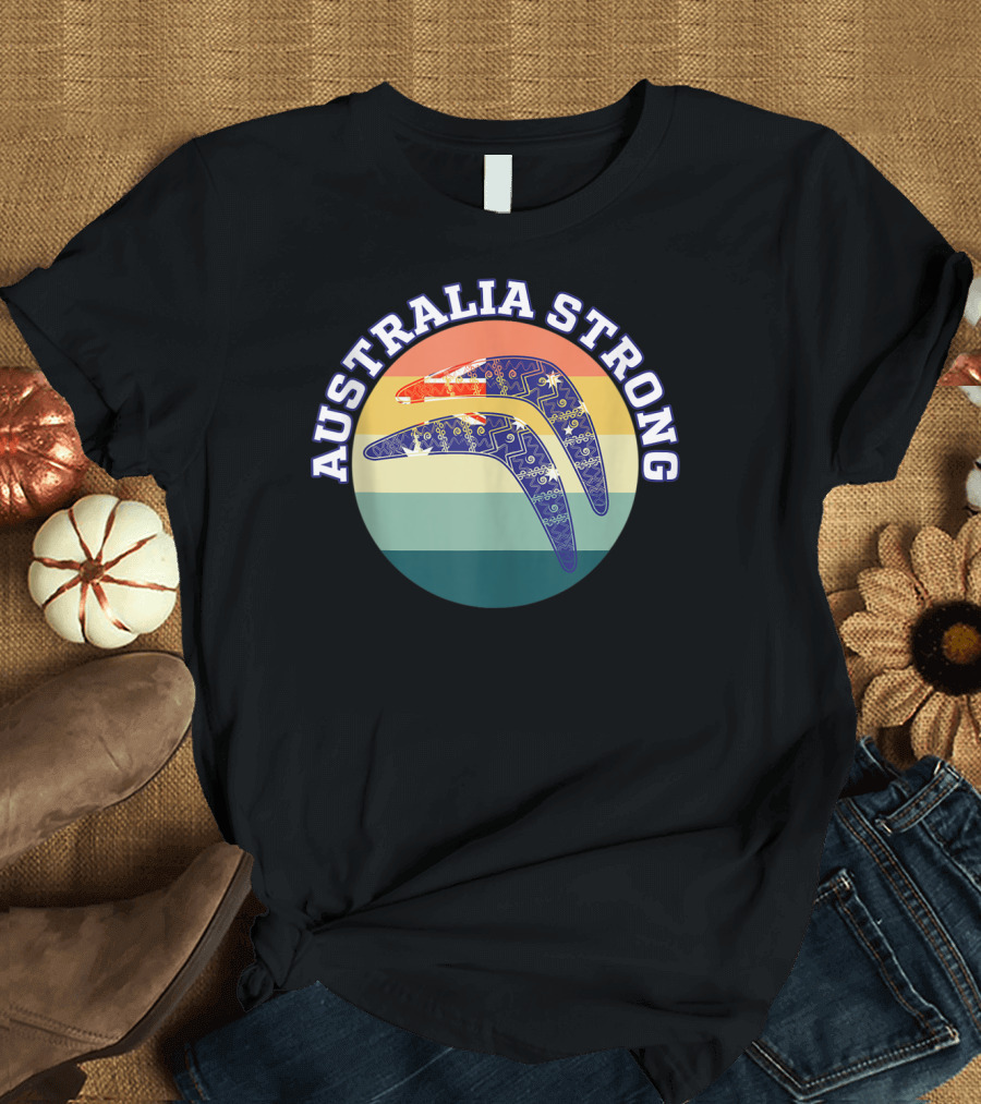 AUSTRALIA STRONG Rainbow Boomerang T-Shirt