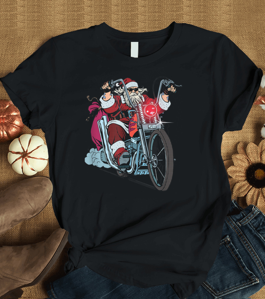 Santa Claus Biker Motorcycle Christmas SB T-Shirt