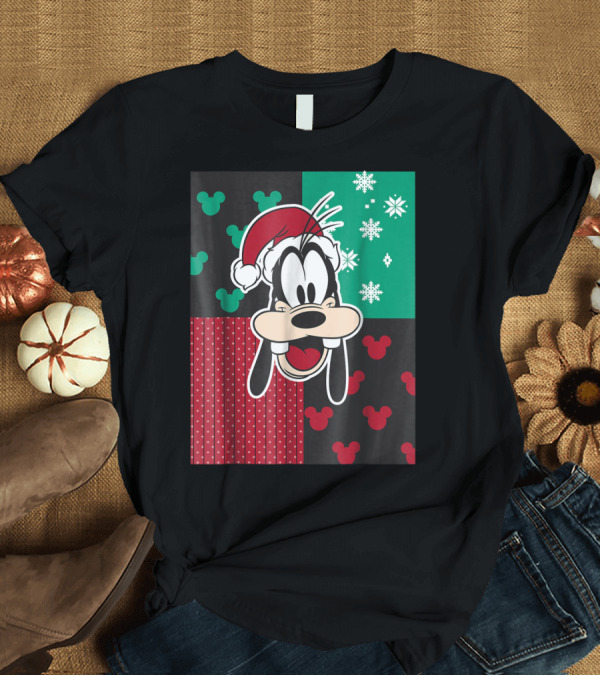 T-Shirt: Disney Goofy Christmas Santa Hat Mickey Mouse Holiday Snowflakes T-Shirt Disney Goofy Christmas Santa Hat Mickey Mouse Holiday Snowflakes T-Shirt