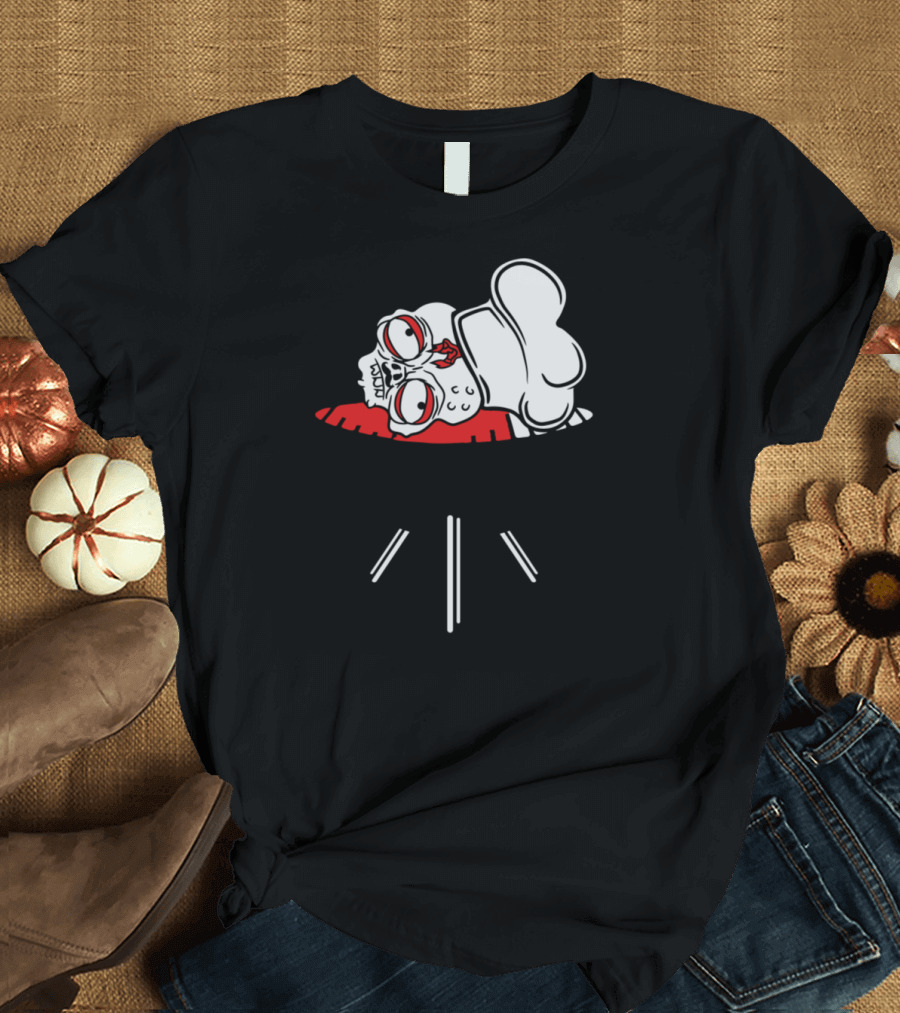 Blood Head Zombie BBQ Chef Cooking Skull Grill Food T-Shirt