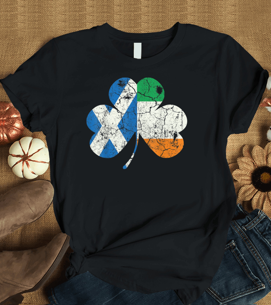 Scottish Flag Ireland Shamrock Scotland T-Shirt