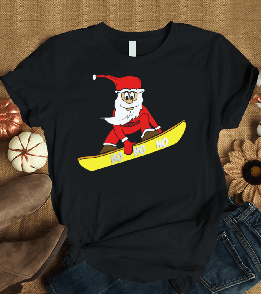 Snowboard Santa Ho Ho Ho Winter Fun T-Shirt