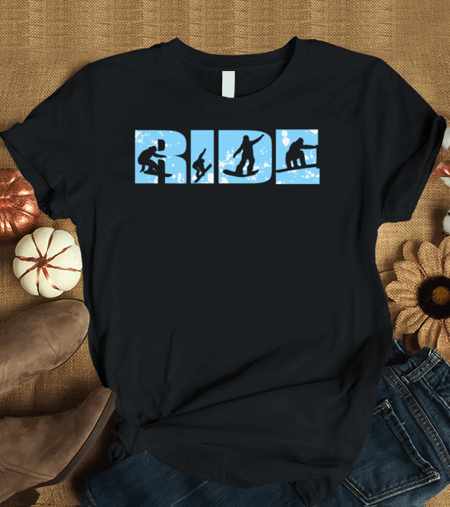 RIDE Snowboarding Silhouettes Blue Splash T-Shirt