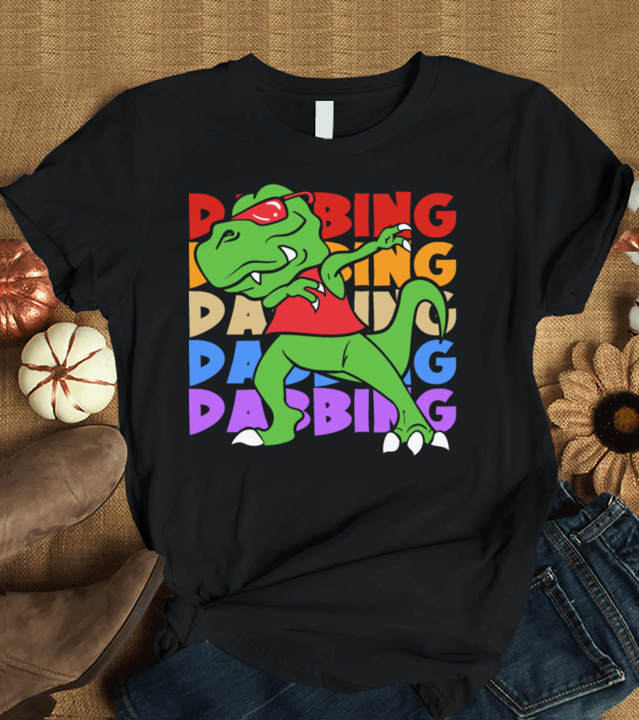 Retro Vintage Style Dabbing Dab Dinosaur Trex T-Shirt