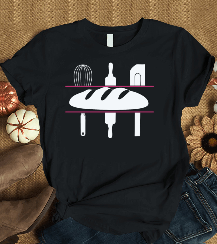 Bread Whisk Rolling Pin Spatula Icons T-Shirt