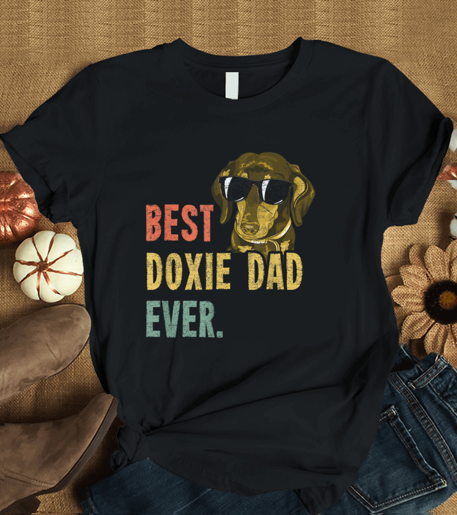 BEST DOXIE DAD EVER RETRO DOG FUNNY FATHERS T-Shirt