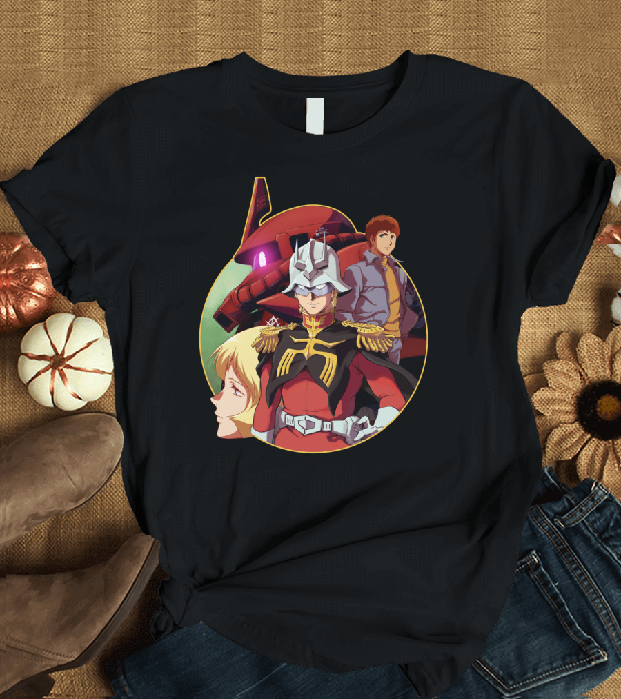 Gundam The Origin Char Aznable and Mobile Suit Anime Characters T-Shirt