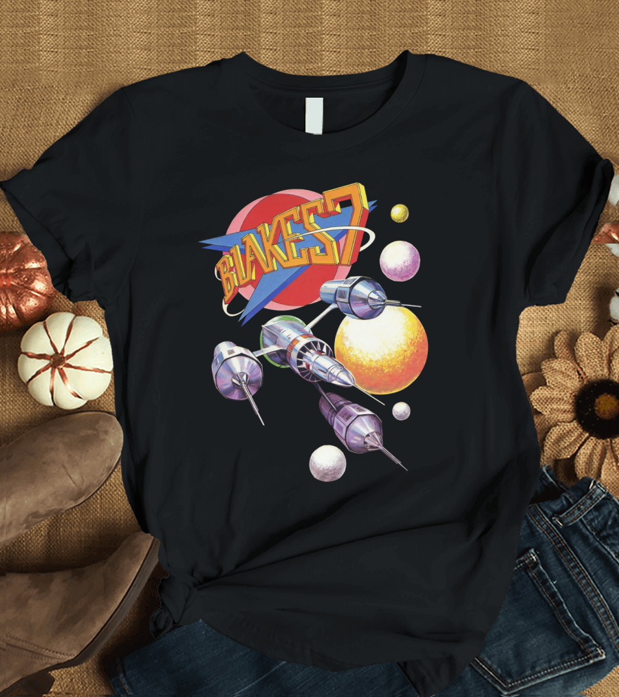 Blake's 7 Annual Retro Sci-Fi Spaceship and Planets T-Shirt