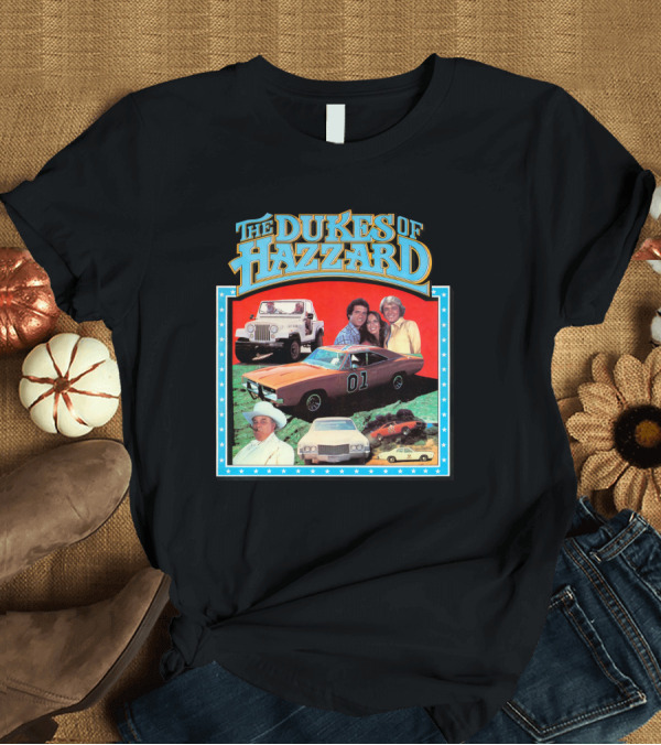 T-Shirt: The Dukes of Hazzard 01 Car and Characters with Jeep and Cowboy Hat T-Shirt The Dukes of Hazzard 01 Car and Characters with Jeep and Cowboy Hat T-Shirt