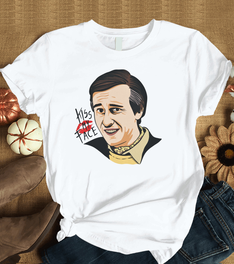 Alan Partridge Kiss My Face Retro Portrait with Lipstick T-Shirt