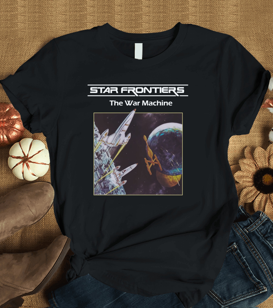 Star Frontiers The War Machine Spaceship Battle Scene T-Shirt