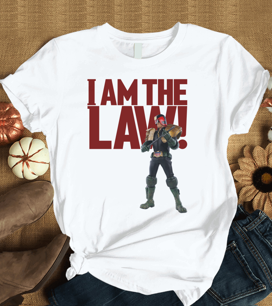 Judge Dredd I Am The Law Action Figure Stance T-Shirt