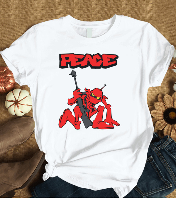 T-Shirt: PEACE Ant Holding Rifle T-Shirt PEACE Ant Holding Rifle T-Shirt